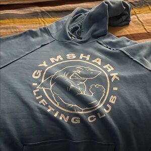 Gymshark Men's Light Blue Crewneck Sweatshirt with White Logo